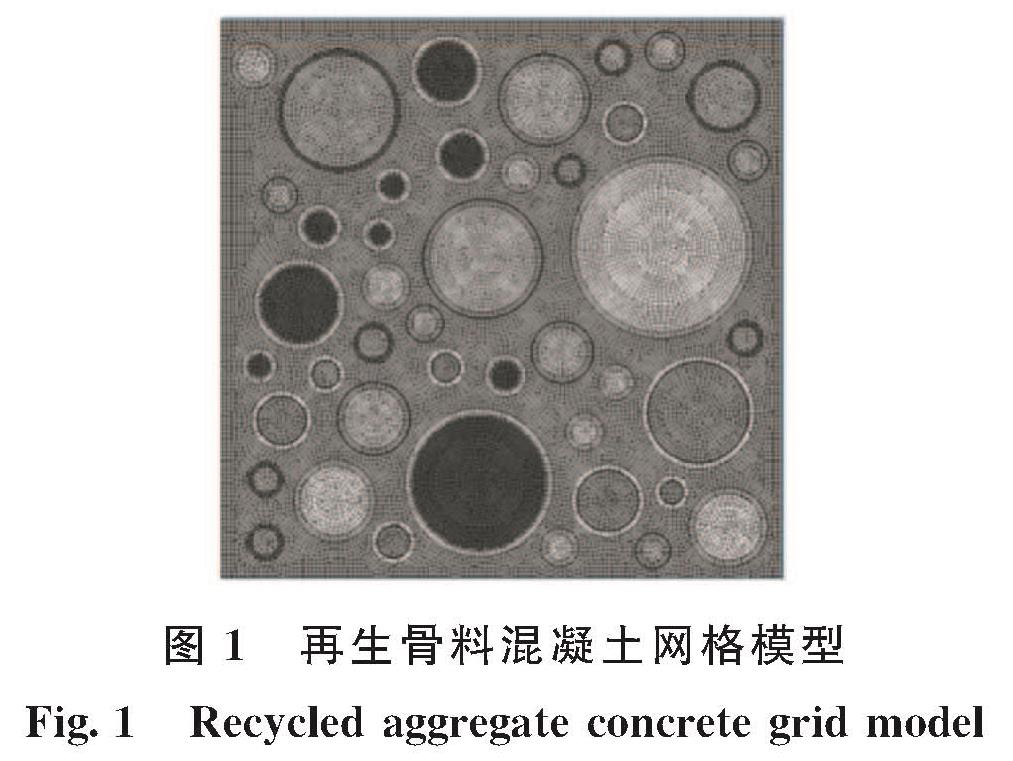 图1 再生骨料混凝土网格模型<br/>Fig.1 Recycled aggregate concrete grid model