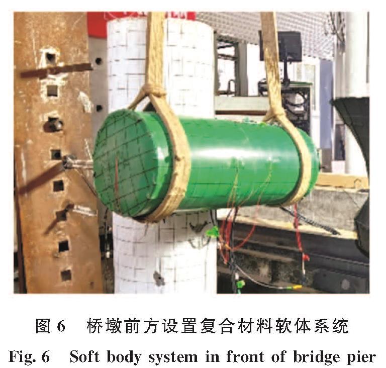 图6 桥墩前方设置复合材料软体系统<br/>Fig.6 Soft body system in front of bridge pier