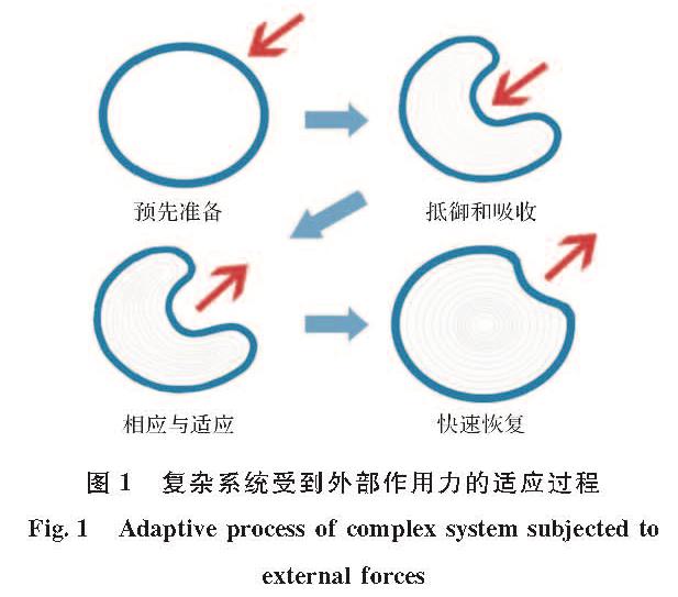 图1 复杂系统受到外部作用力的适应过程<br/>Fig.1 Adaptive process of complex system subjected to external forces